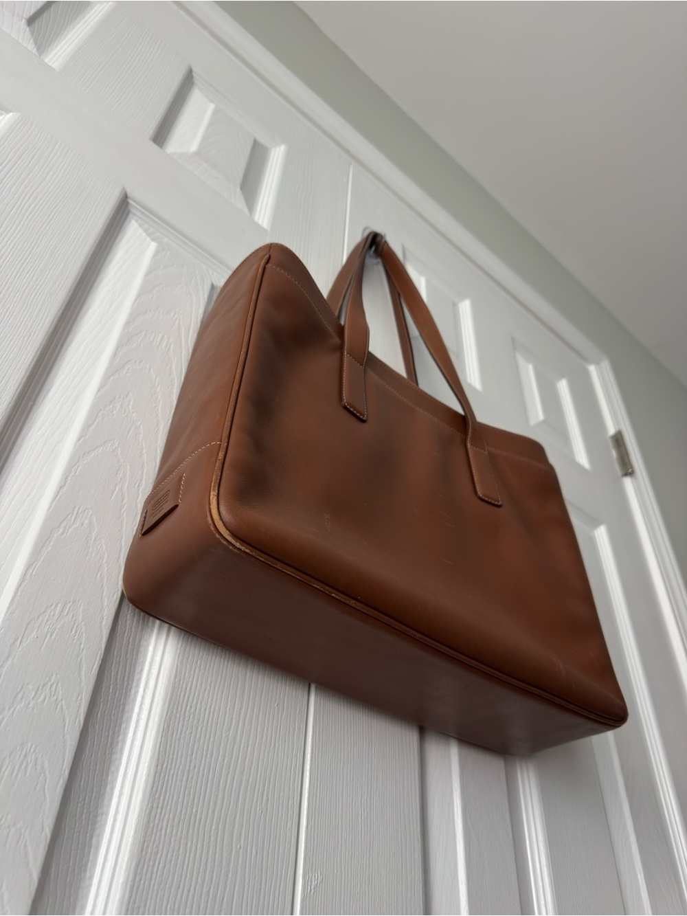 Vintage Coach Hamptons 5209 Tan Brown Leather Business Tote Laptop Bag - Picture 4 of 16